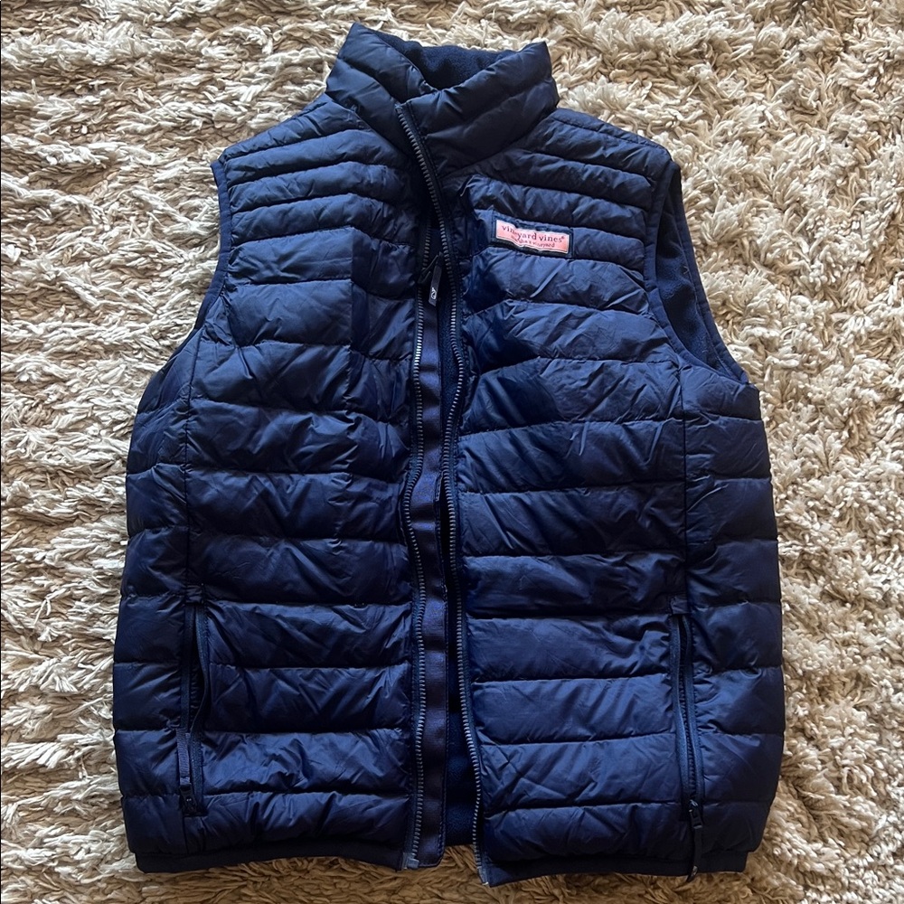 Vineyard Vines Kids Dark Blue Quilted Vest